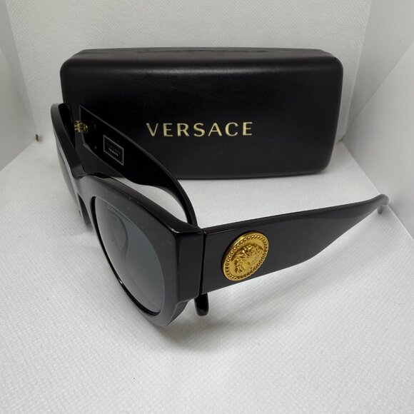 Versace Women’s Designer Sunglasses – Black & Gold Medusa - Picture 7 of 16